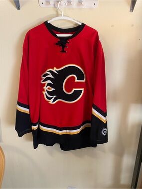 Vintage KOHO Calgary Flames Red Hockey Jersey